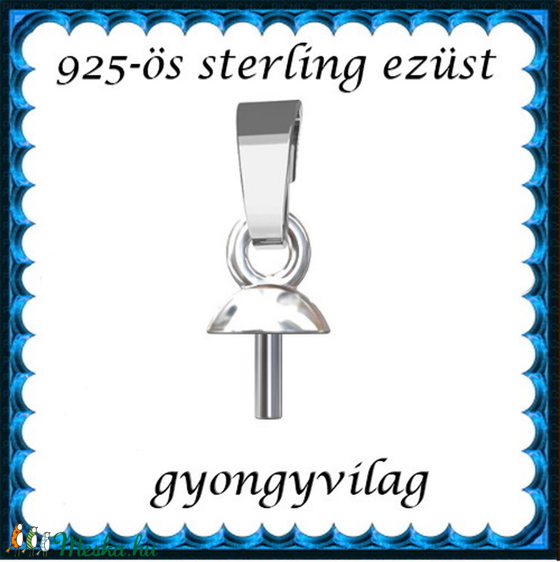 925-ös ezüst medálkapocs EMK 107 e - gyöngy, ékszerkellék - egyéb alkatrész - Meska.hu 925-ös ezüst medálkapocs EMK 107 e - gyöngy, ékszerkellék - egyéb alkatrész - Meska.hu