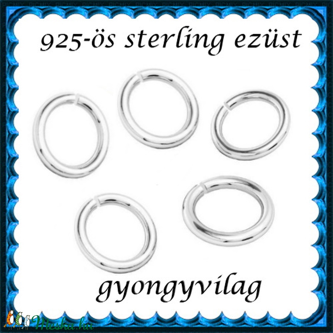  925-ös ezüst szerelőkarika nyitott ESZK NY 3x0,6 mm-es   10db/csomag - gyöngy, ékszerkellék - egyéb alkatrész - Meska.hu