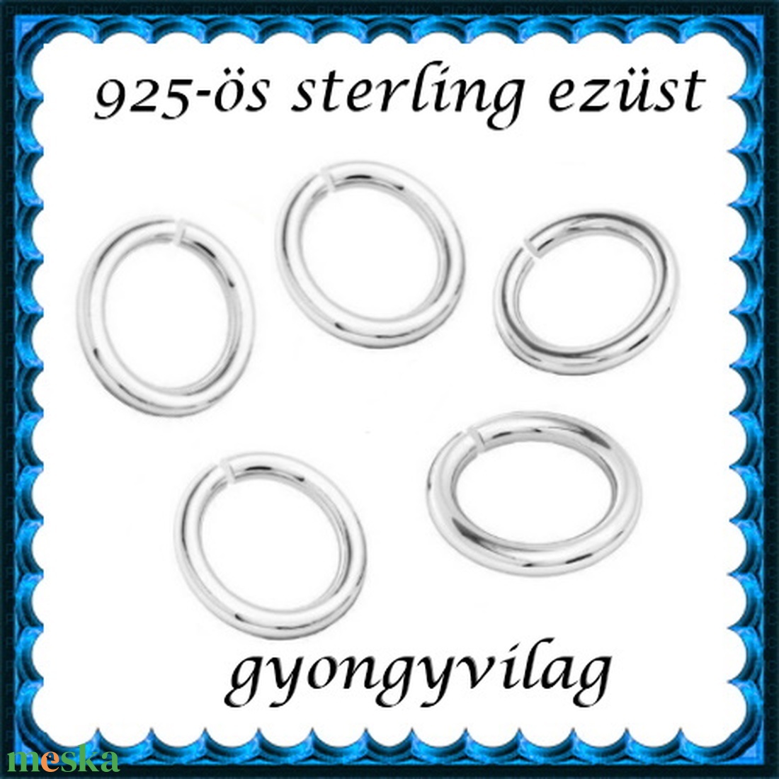  925-ös ezüst szerelőkarika nyitott ESZK NY 3,25x0,5 mm-es  8db/csomag - gyöngy, ékszerkellék - egyéb alkatrész - Meska.hu