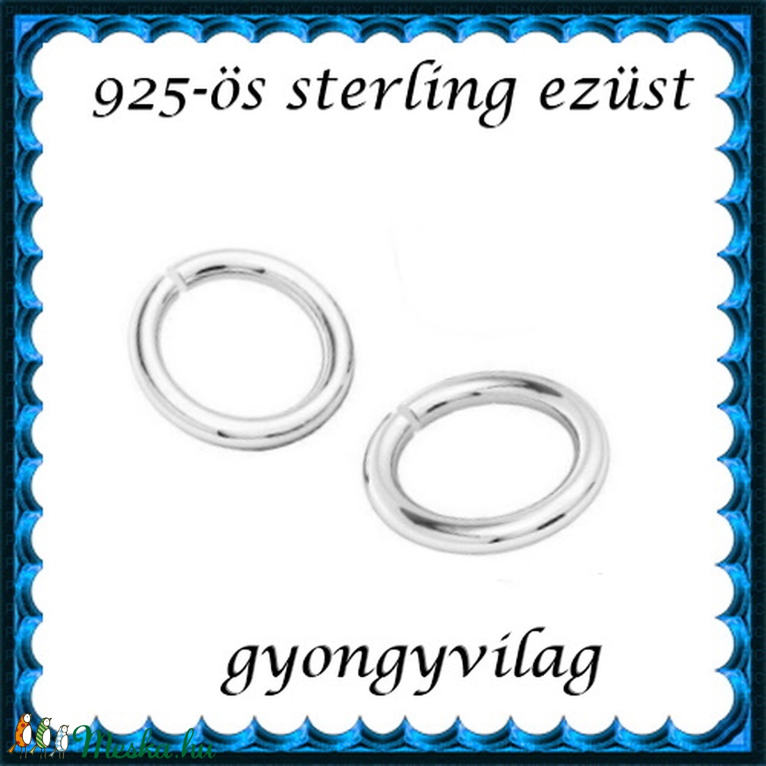 925-ös ezüst szerelőkarika nyitott ESZK NY 7 x 0,7 mm-es 2db/csomag - gyöngy, ékszerkellék - egyéb alkatrész - Meska.hu 925-ös ezüst szerelőkarika nyitott ESZK NY 7 x 0,7 mm-es 2db/csomag - gyöngy, ékszerkellék - egyéb alkatrész - Meska.hu