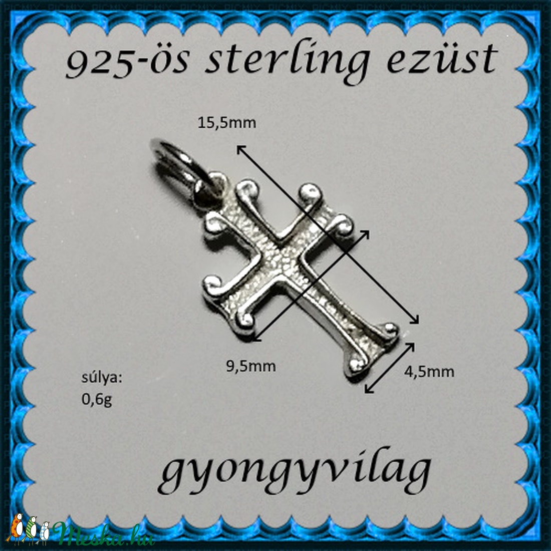 925-ös sterling ezüst medál EM-02 - ékszer - nyaklánc - medál - Meska.hu