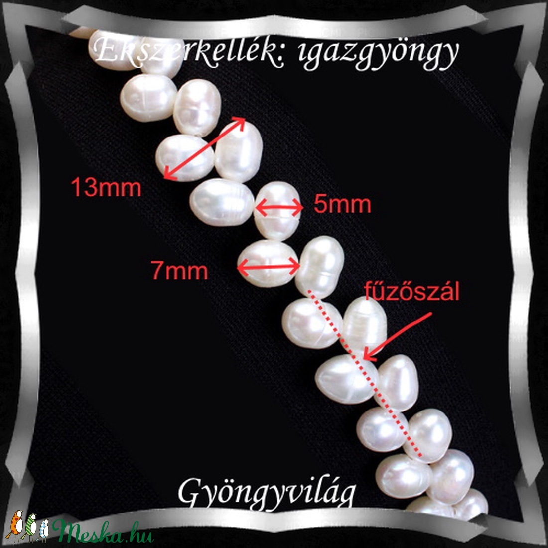 Ékszerkellék: igazgyöngy fűzér GYI-84 5-7mm fehér - gyöngy, ékszerkellék - igazgyöngy - Meska.hu Ékszerkellék: igazgyöngy fűzér GYI-84 5-7mm fehér - gyöngy, ékszerkellék - igazgyöngy - Meska.hu