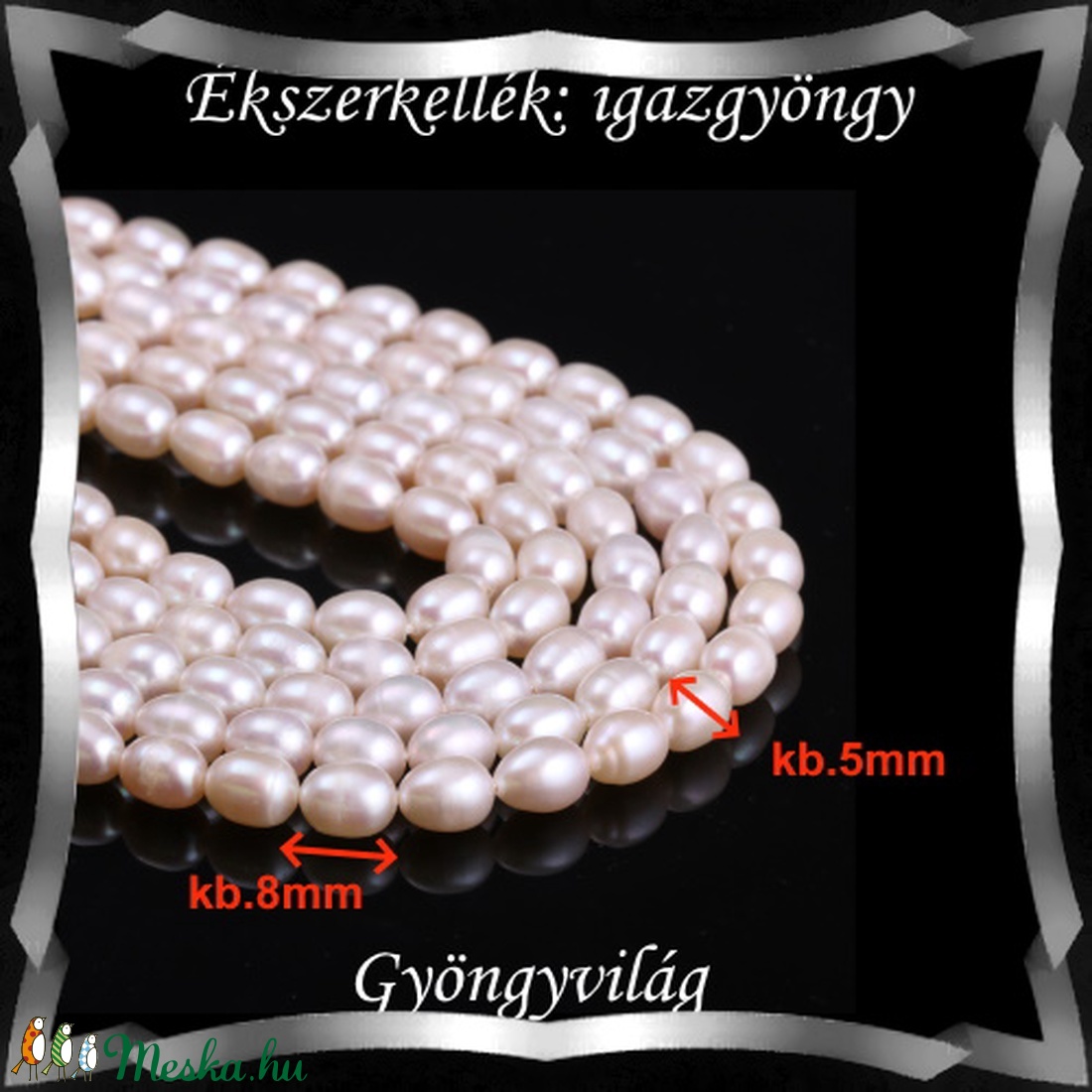 Gyöngyök: igazgyöngy/fűzér GYI-89 8x5mm fehér - kellékek & szerszámok - gyöngyfűzés kellékek - igazgyöngy - Meska.hu Gyöngyök: igazgyöngy/fűzér GYI-89 8x5mm fehér - kellékek & szerszámok - gyöngyfűzés kellékek - igazgyöngy - Meska.hu