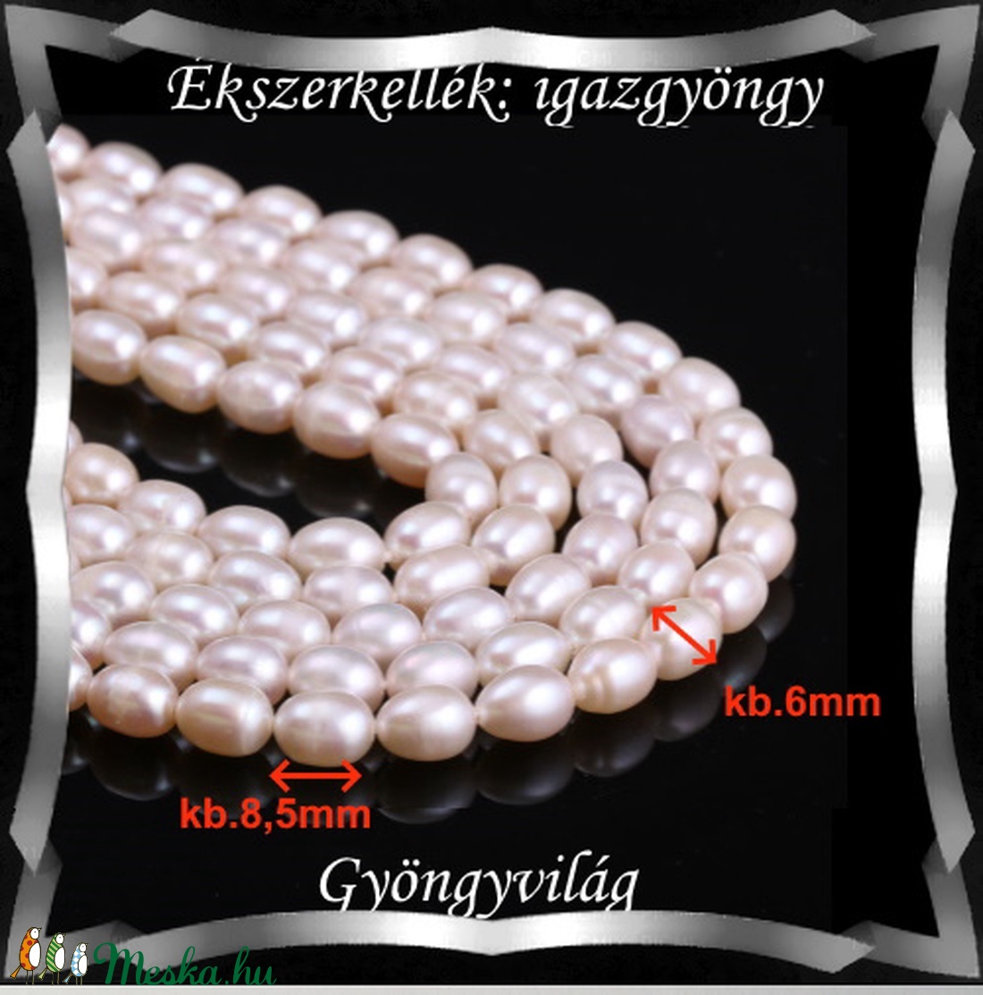 Gyöngyök: igazgyöngy/fűzér GYI-89 8,5x6mm fehér - kellékek & szerszámok - gyöngyfűzés kellékek - igazgyöngy - Meska.hu Gyöngyök: igazgyöngy/fűzér GYI-89 8,5x6mm fehér - kellékek & szerszámok - gyöngyfűzés kellékek - igazgyöngy - Meska.hu