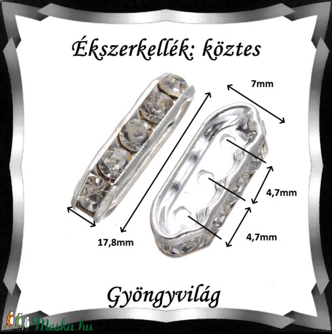 Ékszerkellék: köztes / díszítőelem / gyöngy BKÖ 3S 07-17,8x7e 5db - gyöngy, ékszerkellék - fém köztesek - Meska.hu Ékszerkellék: köztes / díszítőelem / gyöngy BKÖ 3S 07-17,8x7e 5db - gyöngy, ékszerkellék - fém köztesek - Meska.hu