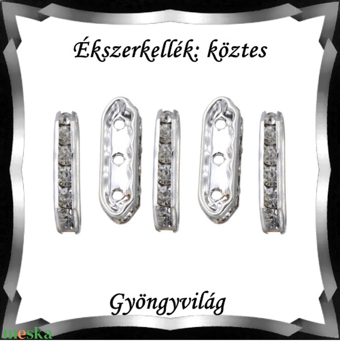 Ékszerkellék: köztes / díszítőelem / gyöngy BKÖ 3S 07-21,4x7e 5db - kellékek & szerszámok - gyöngyfűzés kellékek - fém köztesek - Meska.hu