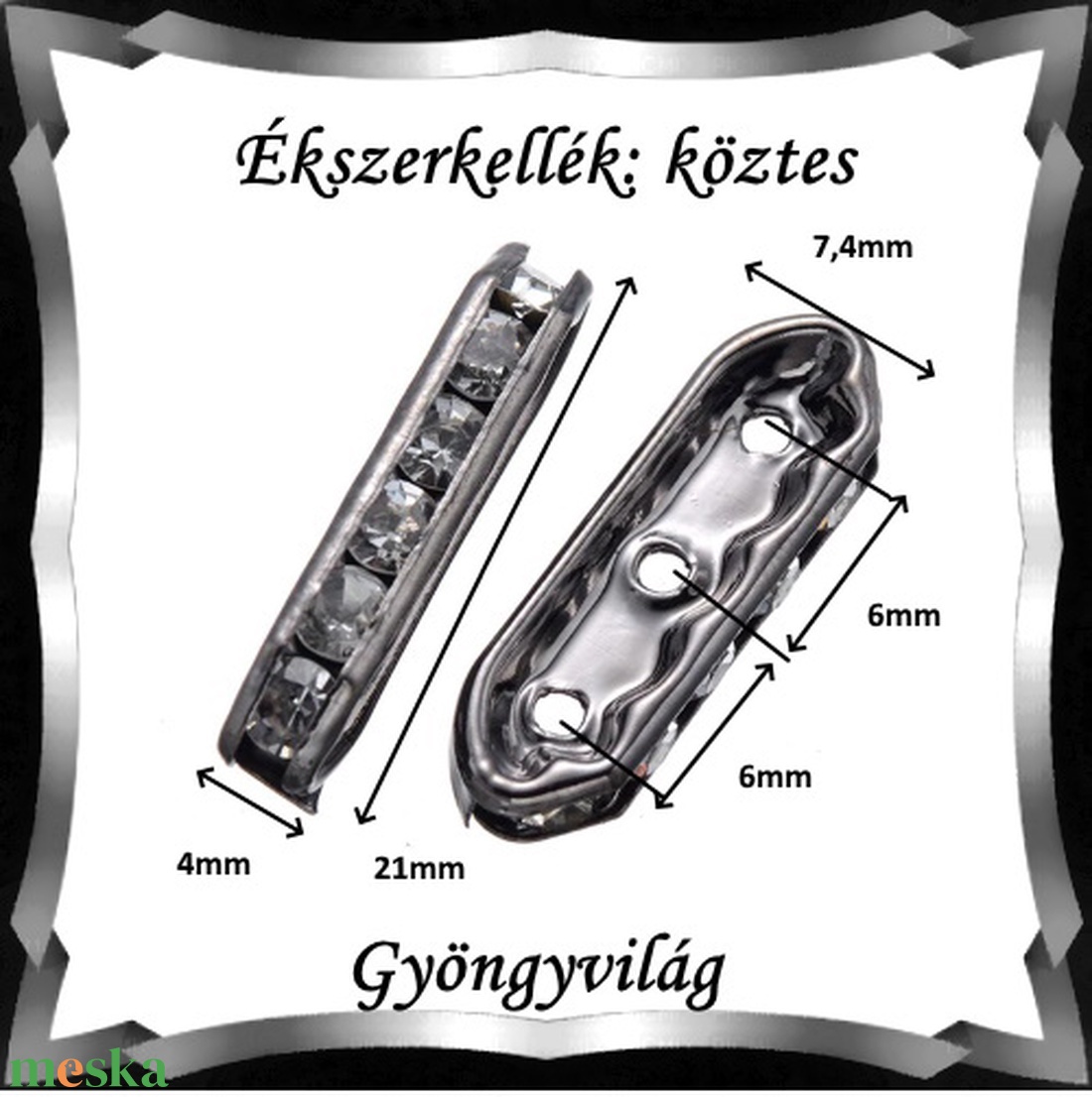Ékszerkellék: köztes / díszítőelem / gyöngy BKÖ 3S 07-21,4x7f 5db - kellékek & szerszámok - gyöngyfűzés kellékek - fém köztesek - Meska.hu Ékszerkellék: köztes / díszítőelem / gyöngy BKÖ 3S 07-21,4x7f 5db - kellékek & szerszámok - gyöngyfűzés kellékek - fém köztesek - Meska.hu