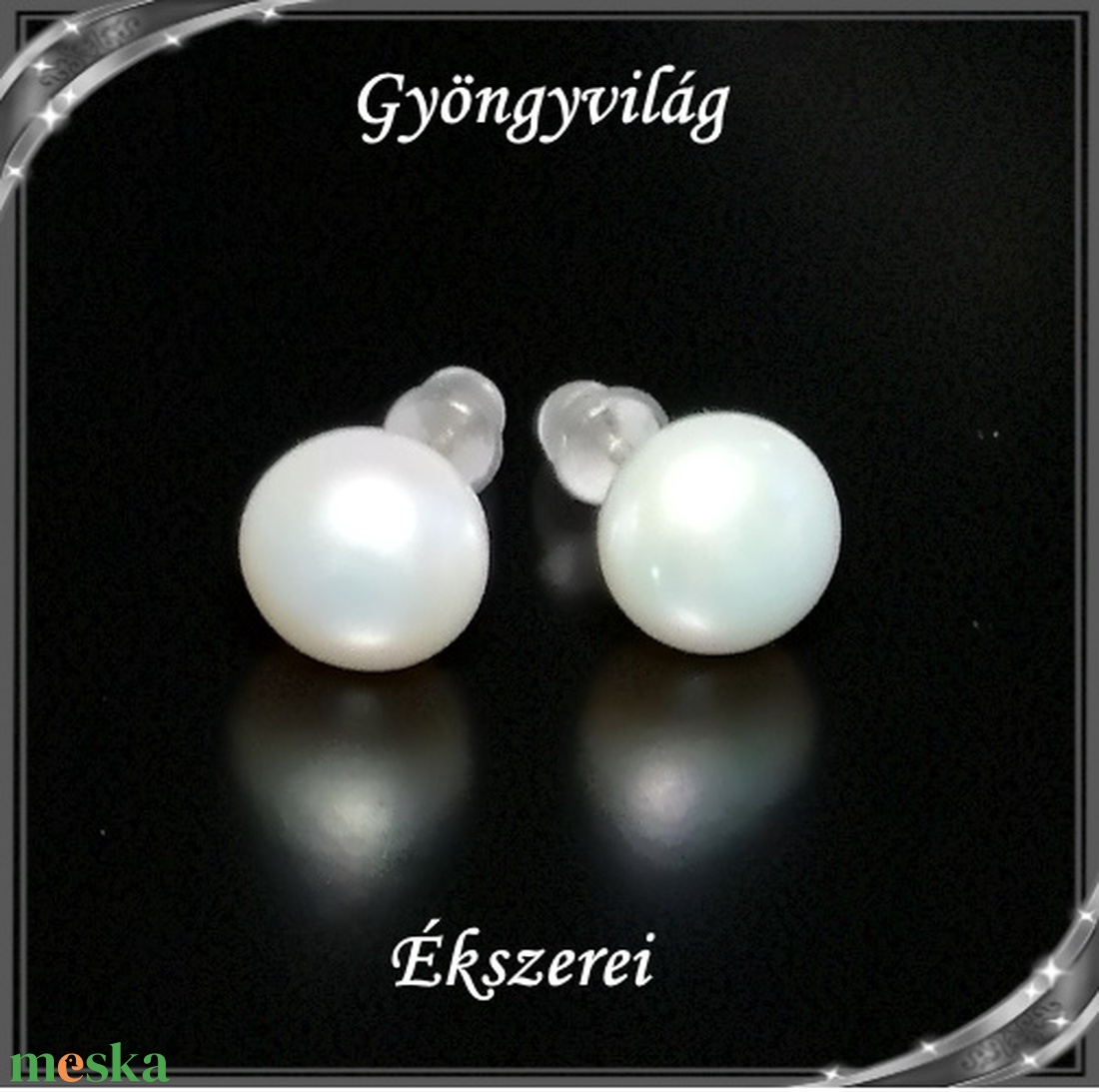 Fülbevalók: igazgyöngy , 925-ös sterling ezüst SFE-IGY02-8 - ékszer - fülbevaló - pötty fülbevaló - Meska.hu Fülbevalók: igazgyöngy , 925-ös sterling ezüst SFE-IGY02-8 - ékszer - fülbevaló - pötty fülbevaló - Meska.hu