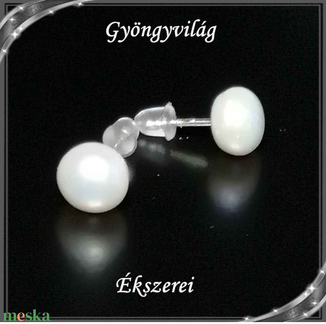 Fülbevalók: igazgyöngy , 925-ös sterling ezüst SFE-IGY02-8 - ékszer - fülbevaló - pötty fülbevaló - Meska.hu Fülbevalók: igazgyöngy , 925-ös sterling ezüst SFE-IGY02-8 - ékszer - fülbevaló - pötty fülbevaló - Meska.hu