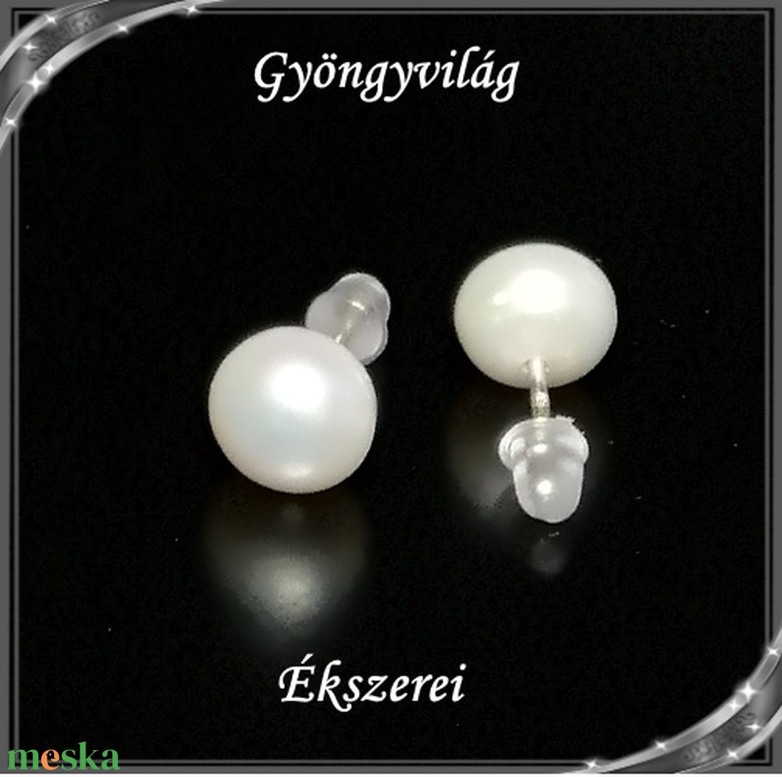 Fülbevalók: igazgyöngy , 925-ös sterling ezüst SFE-IGY02-8 - ékszer - fülbevaló - pötty fülbevaló - Meska.hu Fülbevalók: igazgyöngy , 925-ös sterling ezüst SFE-IGY02-8 - ékszer - fülbevaló - pötty fülbevaló - Meska.hu