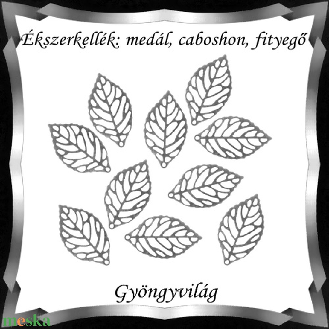 Ékszerkellék: medál, caboshon, fityegő BMCF-1-03e 12x22 20db/cs - kellékek & szerszámok - gyöngyfűzés kellékek - cabochon - Meska.hu
