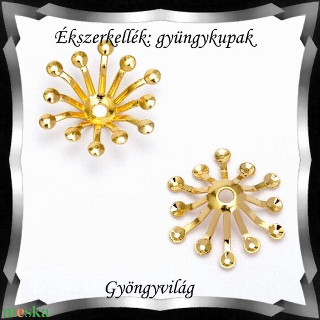 Ékszerkellék: gyöngykupak BGYK 32a 20db / csomag - gyöngy, ékszerkellék - fém köztesek - Meska.hu Ékszerkellék: gyöngykupak BGYK 32a 20db / csomag - gyöngy, ékszerkellék - fém köztesek - Meska.hu