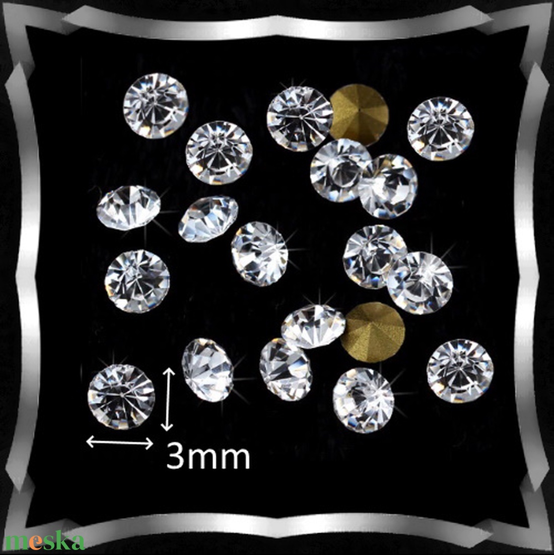Kristály rivoli ragasztható 20db/cs 3mm PP24/SS12 - kellékek & szerszámok - gyöngyfűzés kellékek - swarovski kristályok - Meska.hu Kristály rivoli ragasztható 20db/cs 3mm PP24/SS12 - kellékek & szerszámok - gyöngyfűzés kellékek - swarovski kristályok - Meska.hu