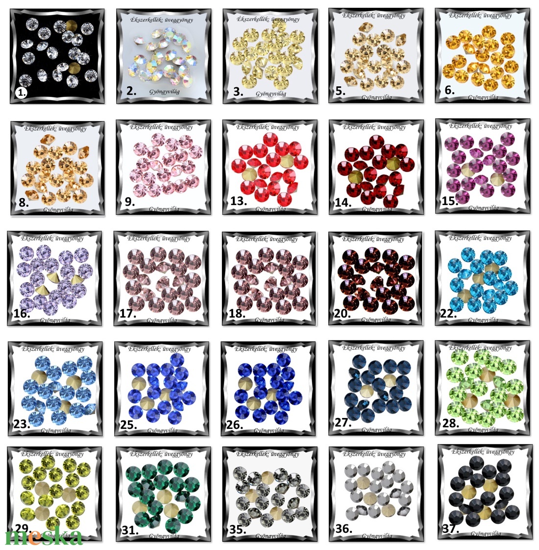 Kristály rivoli ragasztható 40db/cs 4mm PP32/SS17 - kellékek & szerszámok - gyöngyfűzés kellékek - swarovski kristályok - Meska.hu Kristály rivoli ragasztható 40db/cs 4mm PP32/SS17 - kellékek & szerszámok - gyöngyfűzés kellékek - swarovski kristályok - Meska.hu