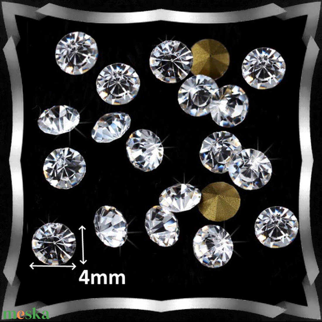 Kristály rivoli ragasztható 40db/cs 4mm PP32/SS17 - kellékek & szerszámok - gyöngyfűzés kellékek - swarovski kristályok - Meska.hu Kristály rivoli ragasztható 40db/cs 4mm PP32/SS17 - kellékek & szerszámok - gyöngyfűzés kellékek - swarovski kristályok - Meska.hu