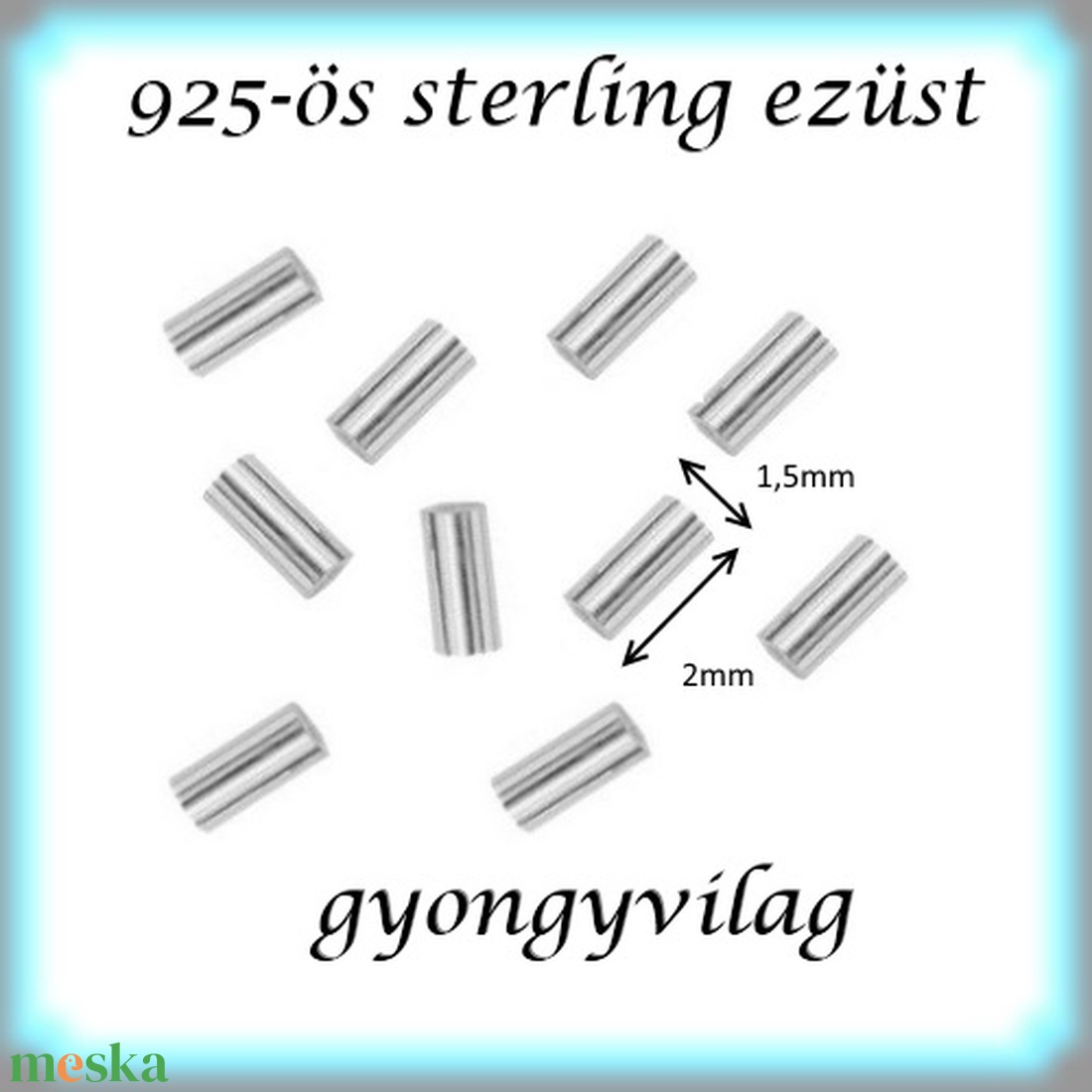 925-ös ezüst köztes / gyöngy / dísz EKÖ 19 1,5x2x0,25  20db/cs - gyöngy, ékszerkellék - fém köztesek - Meska.hu