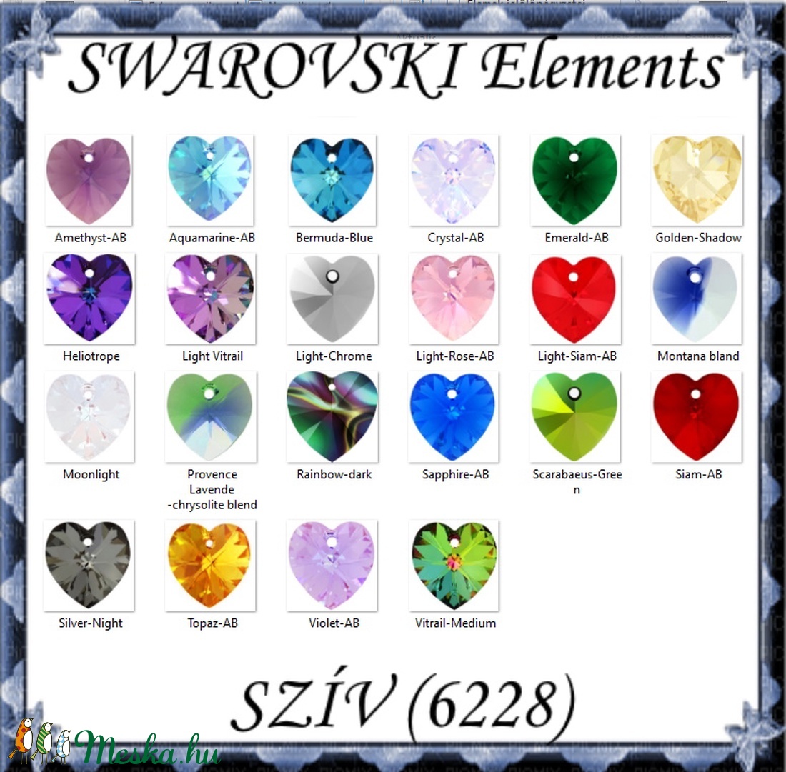 Swarovski kristály medál: SWM szív (6228) 14mm-es AB több színben - kellékek & szerszámok - gyöngyfűzés kellékek - swarovski kristályok - Meska.hu Swarovski kristály medál: SWM szív (6228) 14mm-es AB több színben - kellékek & szerszámok - gyöngyfűzés kellékek - swarovski kristályok - Meska.hu