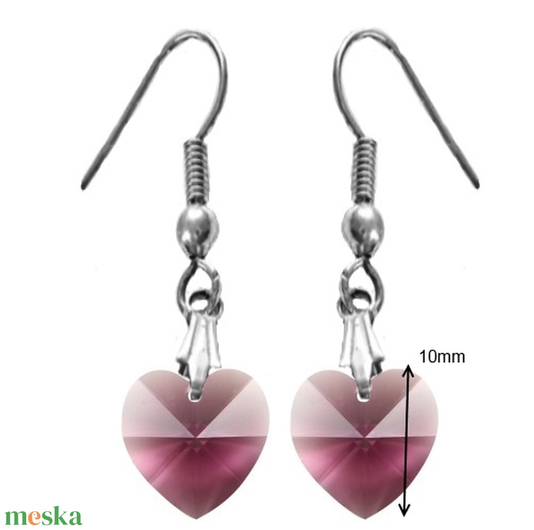 Ékszerek-fülbevalók: Swarovski kristály fülbevaló -10mm-es szív több színben - ékszer - fülbevaló - lógó fülbevaló - Meska.hu Ékszerek-fülbevalók: Swarovski kristály fülbevaló -10mm-es szív több színben - ékszer - fülbevaló - lógó fülbevaló - Meska.hu