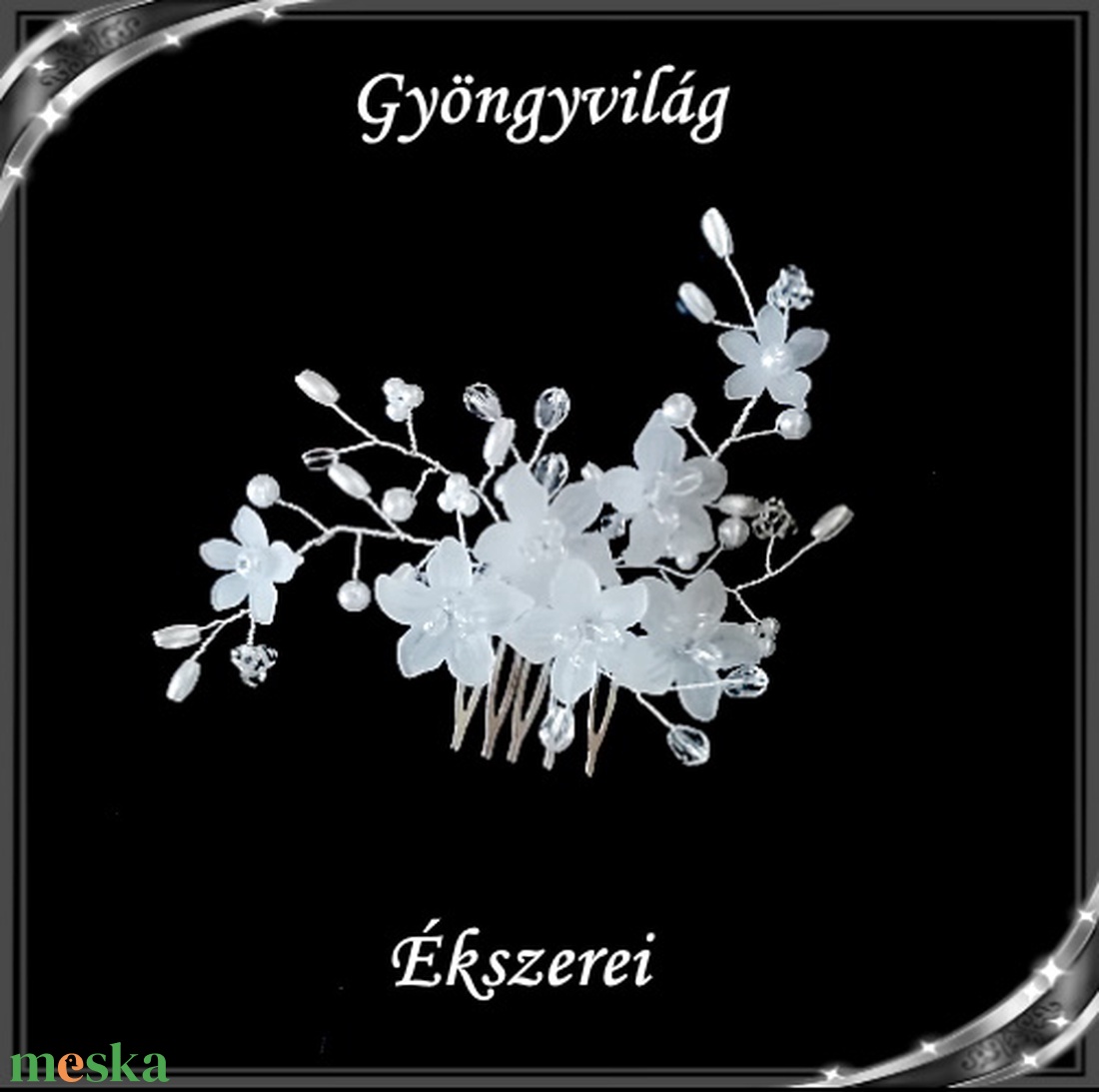 Ékszerek-hajdíszek, hajcsatok: Esküvői, menyasszonyi, alkalmi hajdísz S-H-FÉ08e - esküvő - hajdísz - fésűs hajdísz - Meska.hu