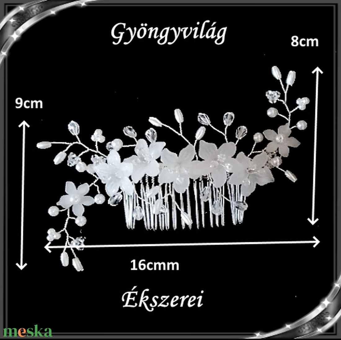 Esküvői, menyasszonyi, alkalmi hajdísz,  SH 10e - esküvő - hajdísz - fésűs hajdísz - Meska.hu