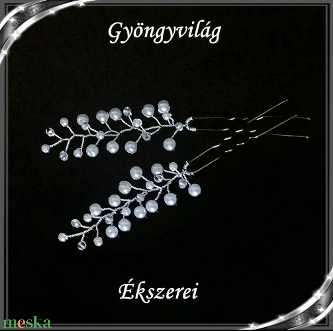 Ékszerek-hajdíszek, hajcsatok: Esküvői, menyasszonyi, alkalmi hajdísz S-H-TŰ12aa 2db/szett - esküvő - hajdísz - fésűs hajdísz - Meska.hu