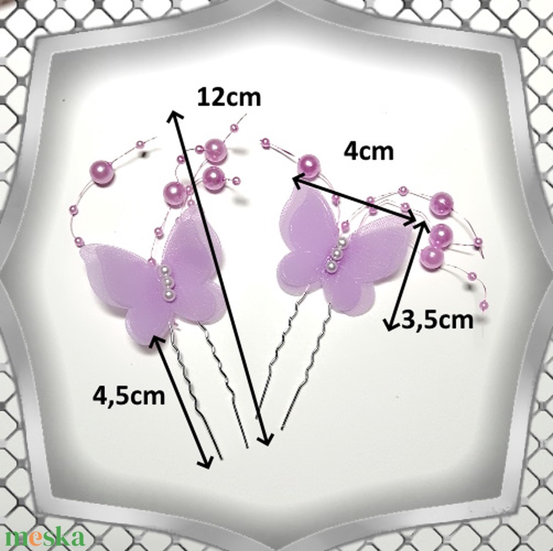 Ékszerek-hajdíszek, hajcsatok: Esküvői, menyasszonyi, alkalmi hajdísz ES-H-TŰ07 lila 2db/csomag - esküvő - hajdísz - fésűs hajdísz - Meska.hu
