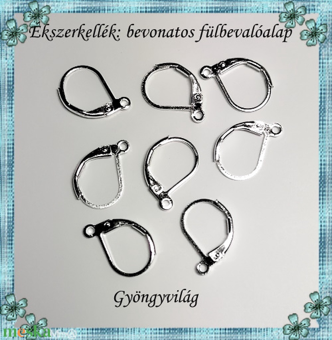 Ezüstel bevont ékszerkellék: fülbevalóalap E925-FK06 4pár/cs - gyöngy, ékszerkellék - egyéb alkatrész - Meska.hu Ezüstel bevont ékszerkellék: fülbevalóalap E925-FK06 4pár/cs - gyöngy, ékszerkellék - egyéb alkatrész - Meska.hu