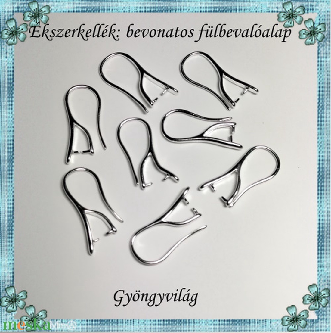 Ezüstel bevont ékszerkellék: fülbevalóalap E925-FK05 4pár/cs - gyöngy, ékszerkellék - egyéb alkatrész - Meska.hu Ezüstel bevont ékszerkellék: fülbevalóalap E925-FK05 4pár/cs - gyöngy, ékszerkellék - egyéb alkatrész - Meska.hu