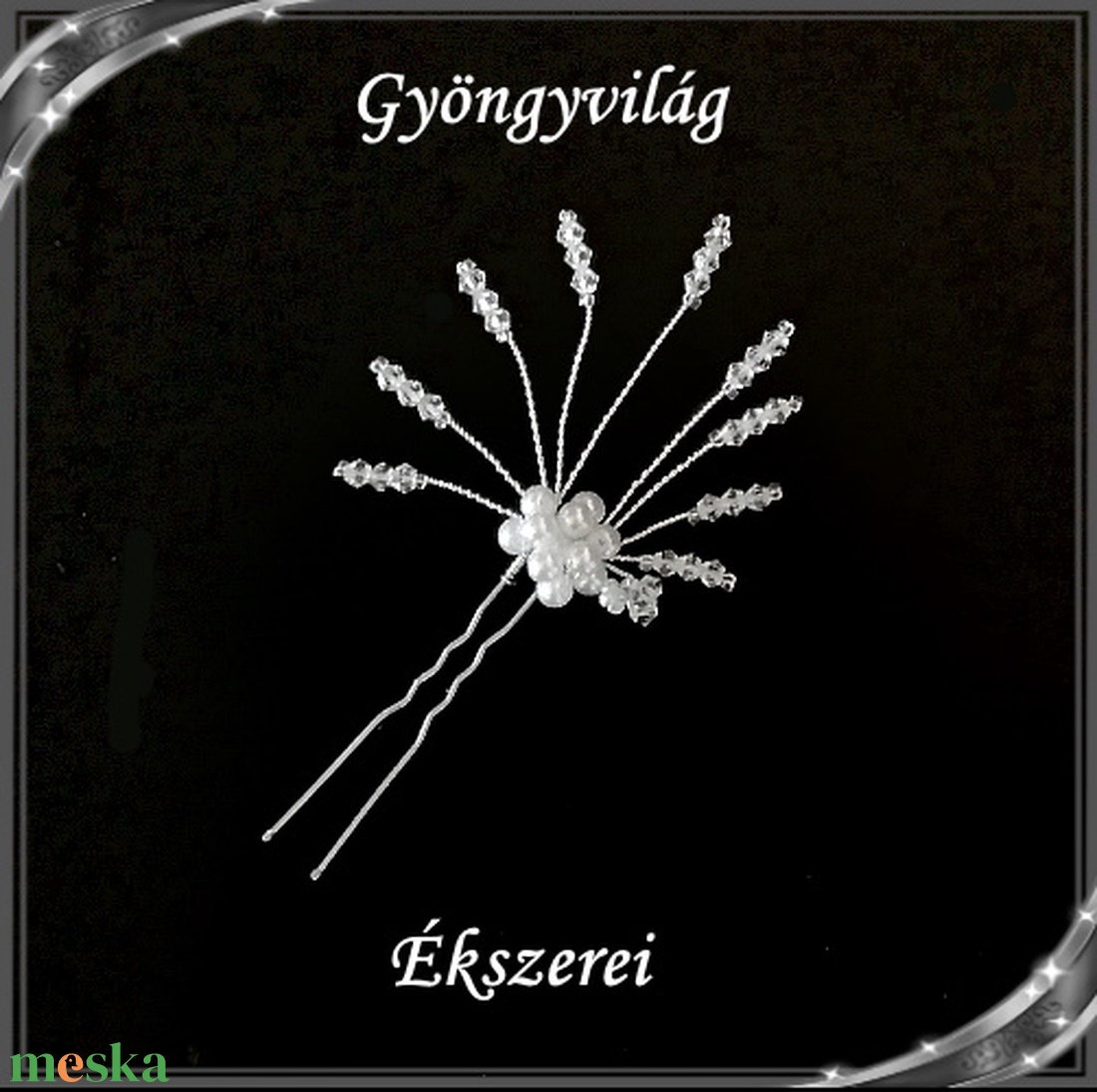 Ékszerek-hajdíszek, hajcsatok: Esküvői, menyasszonyi, alkalmi hajdísz S-H-TŰ13 e-cl-feh. 1szett/3db - esküvő - hajdísz - fésűs hajdísz - Meska.hu