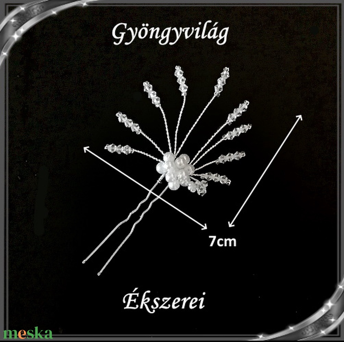 Ékszerek-hajdíszek, hajcsatok: Esküvői, menyasszonyi, alkalmi hajdísz S-H-TŰ13 e-cl-feh. 1szett/3db - esküvő - hajdísz - fésűs hajdísz - Meska.hu