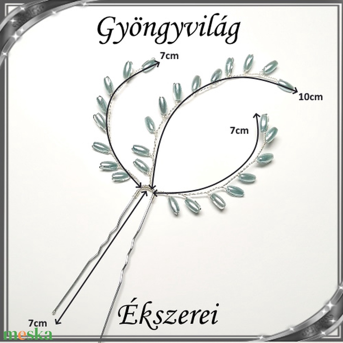 Ékszerek-hajdíszek, hajcsatok: Esküvői, menyasszonyi, alkalmi hajdísz S-H-TŰ14 több színben - esküvő - hajdísz - fésűs hajdísz - Meska.hu