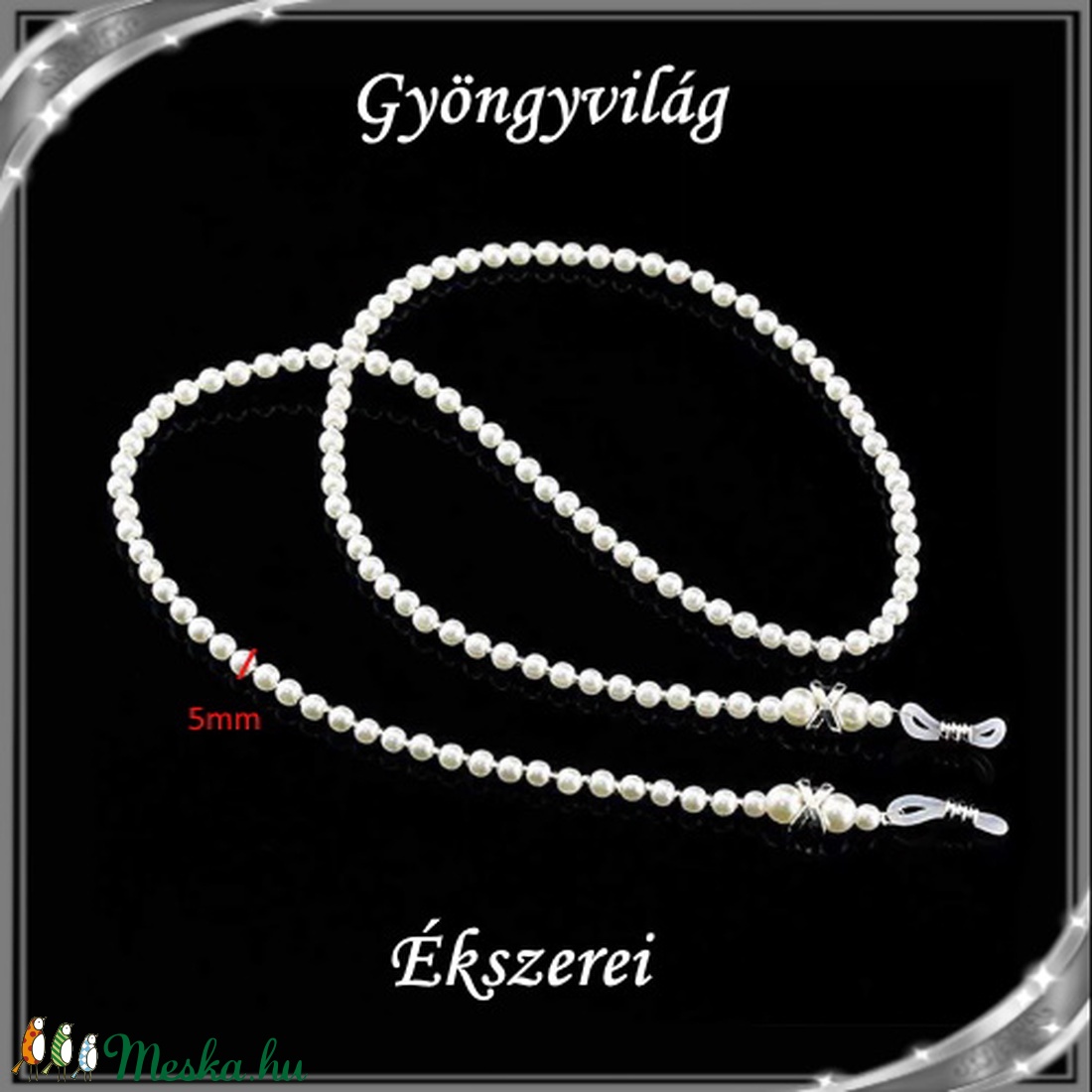 Szemüveglánc  SSZL 02-1 - esküvő - hajdísz - fésűs hajdísz - Meska.hu