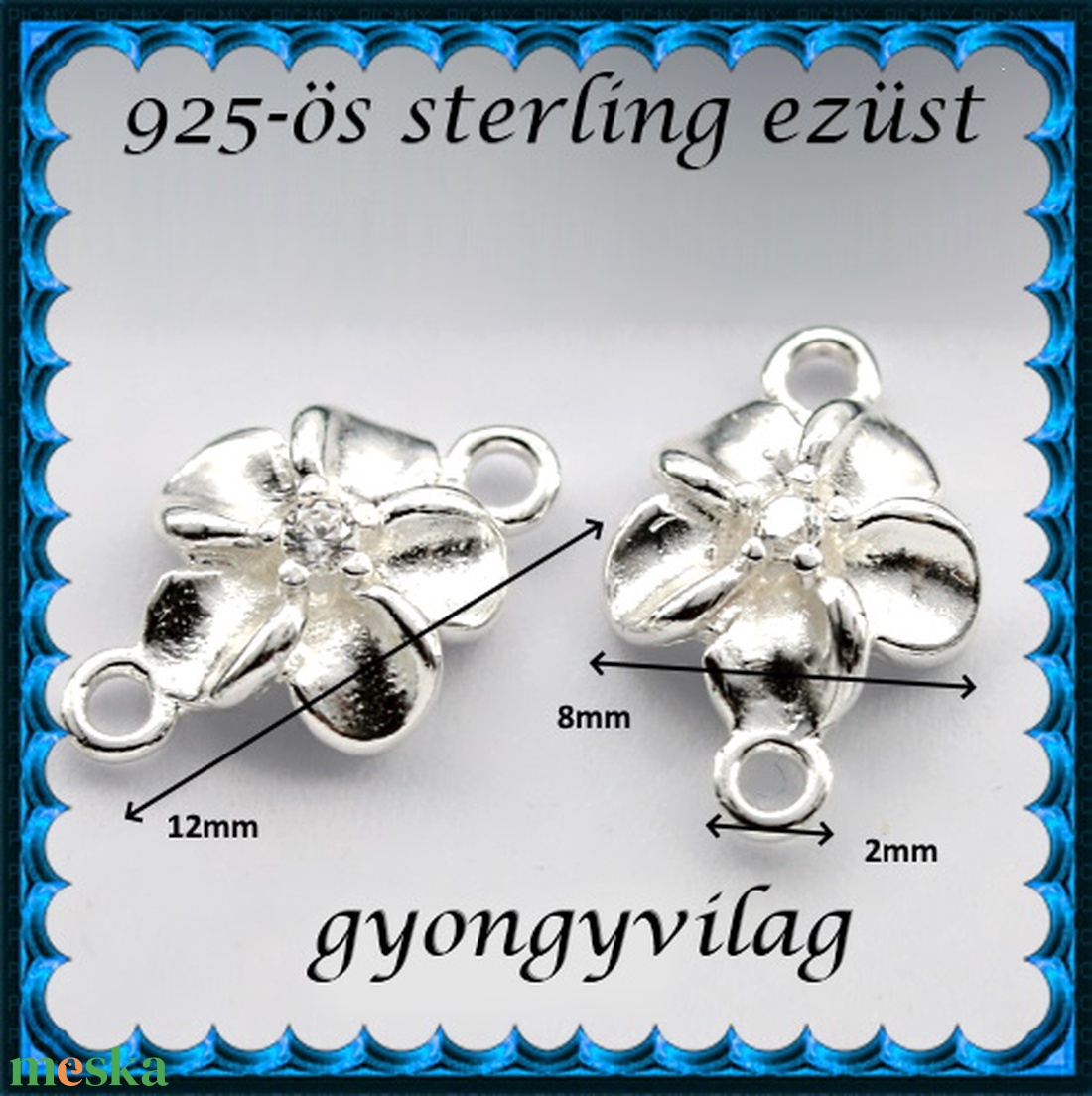 925-ös finomságú sterling ezüst kandeláber/ továbbépíthető köztes /tartó elem EKA 65 - gyöngy, ékszerkellék - egyéb alkatrész - Meska.hu 925-ös finomságú sterling ezüst kandeláber/ továbbépíthető köztes /tartó elem EKA 65 - gyöngy, ékszerkellék - egyéb alkatrész - Meska.hu