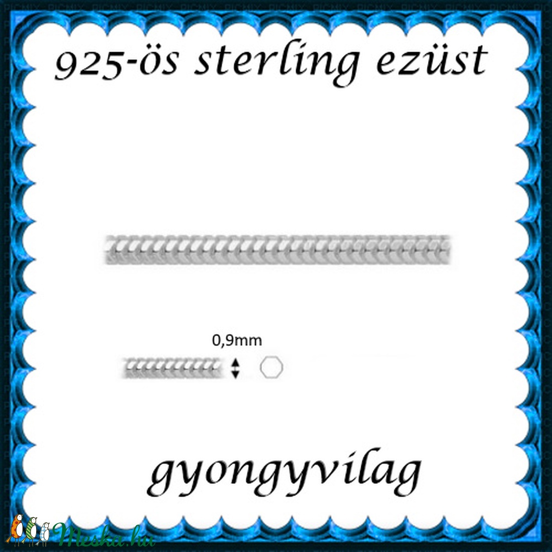 925-ös ezüst lánc méterben 925 EL03-0,9 - gyöngy, ékszerkellék - Meska.hu 925-ös ezüst lánc méterben 925 EL03-0,9 - gyöngy, ékszerkellék - Meska.hu