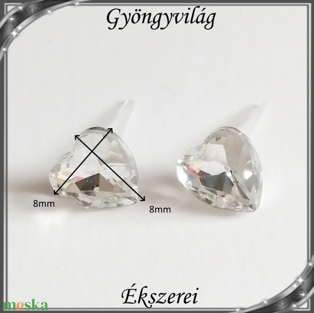 Kristály szív szilikon fülbevaló 8mm-es SFSZ-K02 - ékszer - fülbevaló - pötty fülbevaló - Meska.hu Kristály szív szilikon fülbevaló 8mm-es SFSZ-K02 - ékszer - fülbevaló - pötty fülbevaló - Meska.hu