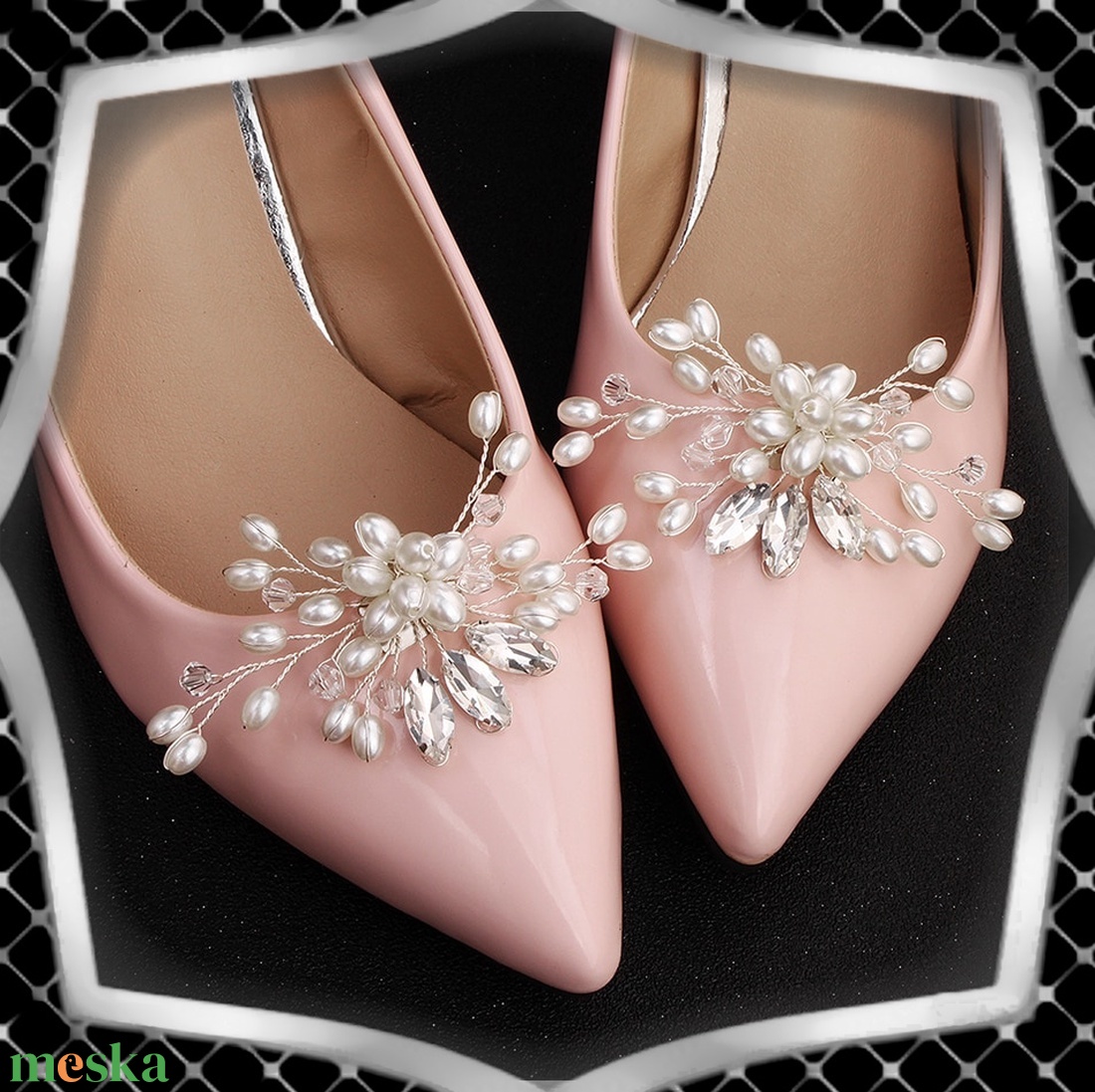 Esküvői, menyasszonyi, alkalmi cipődísz, cipőklipsz ES-CK03 - esküvő - cipő és cipőklipsz - Meska.hu