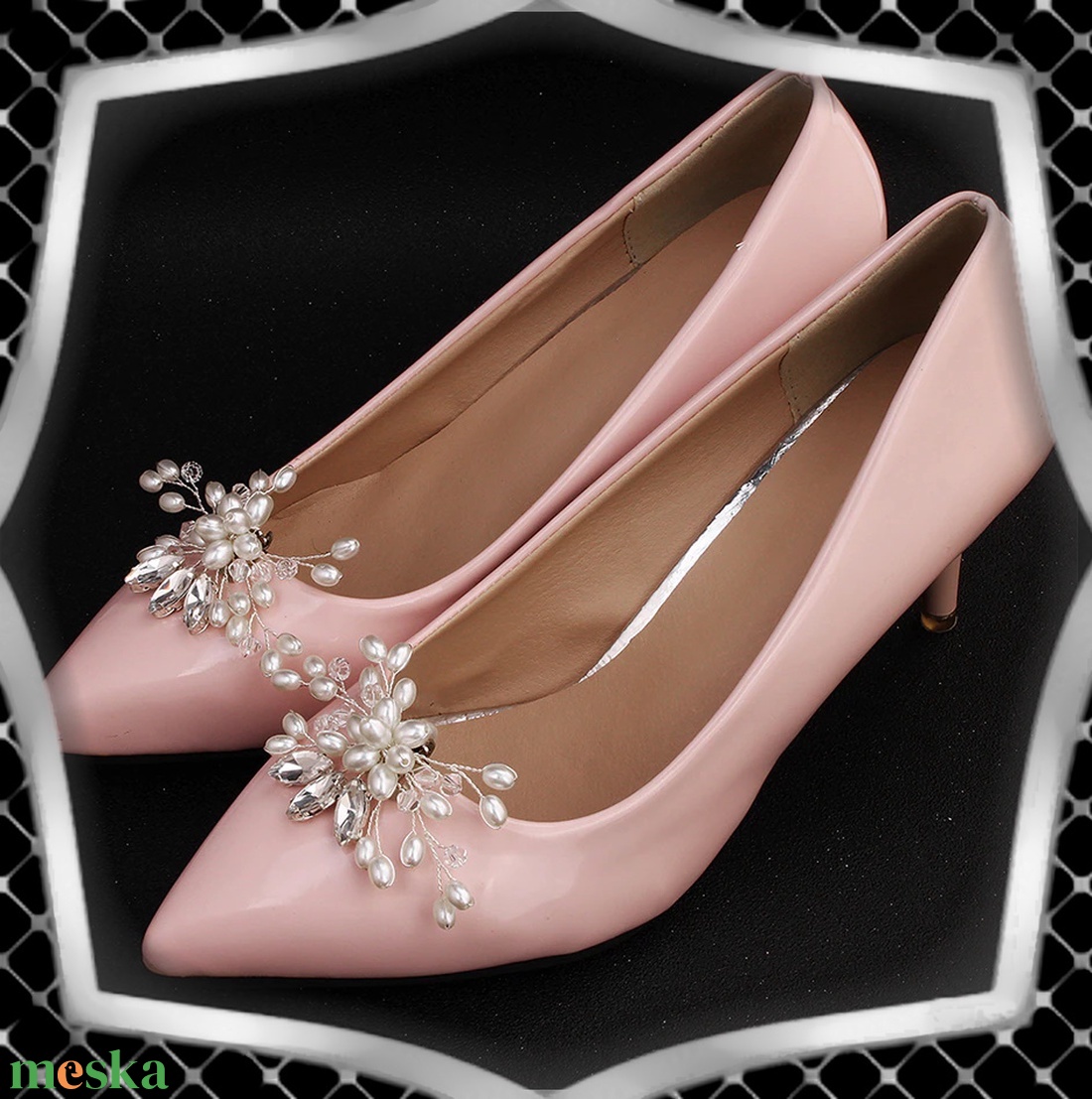 Esküvői, menyasszonyi, alkalmi cipődísz, cipőklipsz ES-CK03 - esküvő - cipő és cipőklipsz - Meska.hu