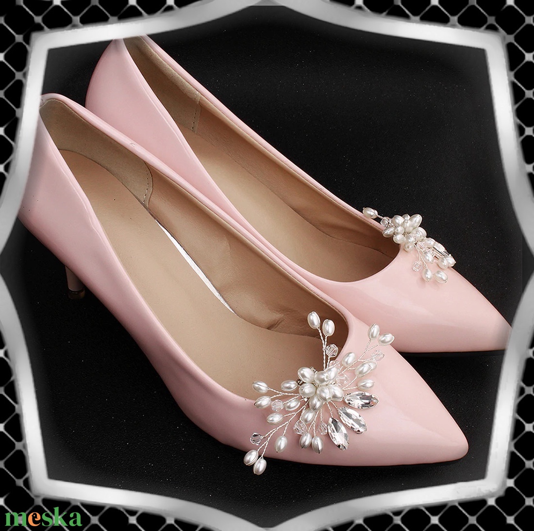 Esküvői, menyasszonyi, alkalmi cipődísz, cipőklipsz ES-CK03 - esküvő - cipő és cipőklipsz - Meska.hu