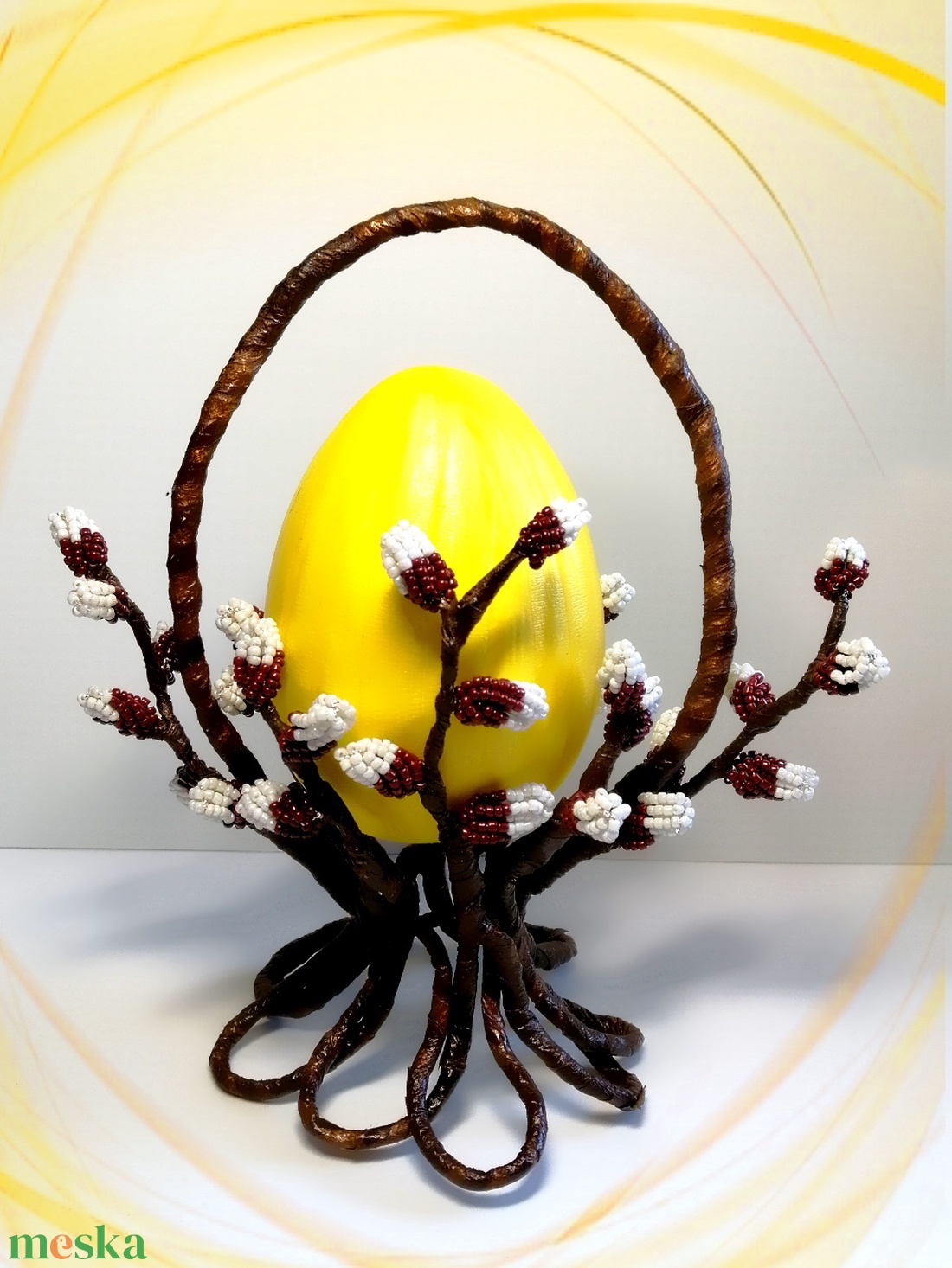 Gyöngyből készített húsvéti asztaldísz  GYV33-2s - otthon & lakás - dekoráció - virágdísz és tartó - csokor & virágdísz - Meska.hu