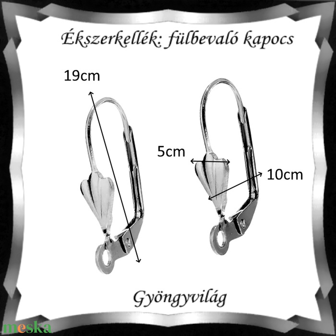 Biztonsági kapccsos fülbevaló alap 5 pár BFK-K08R - kellékek & szerszámok - gyöngyfűzés kellékek - egyéb alkatrész - Meska.hu