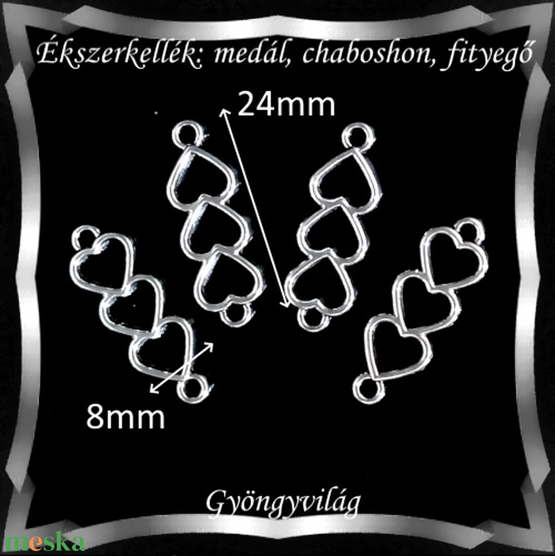 Ékszerkellék: medál, caboshon, fityegő BMCF-08e 4db/cs - kellékek & szerszámok - gyöngyfűzés kellékek - fém köztesek - Meska.hu