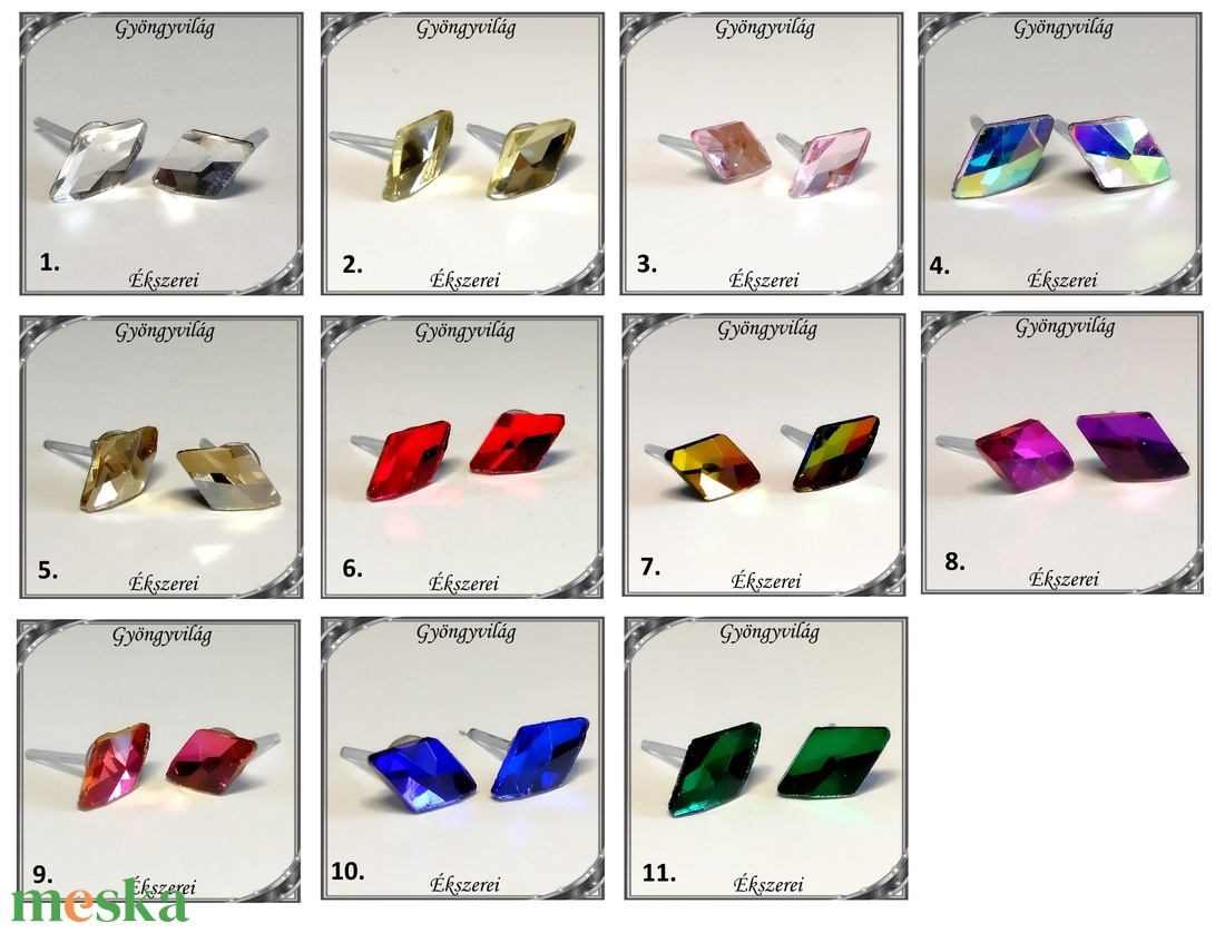Kristály rombusz szilikon fülbevaló 6x10mm-es SFSZ-K04 - ékszer - fülbevaló - pötty fülbevaló - Meska.hu Kristály rombusz szilikon fülbevaló 6x10mm-es SFSZ-K04 - ékszer - fülbevaló - pötty fülbevaló - Meska.hu