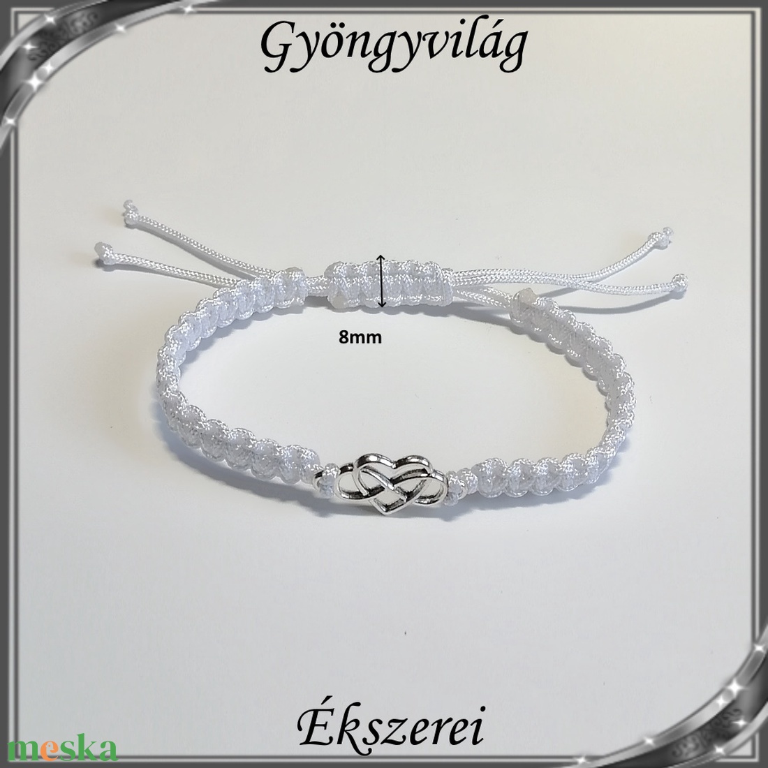 Ékszerek-karkötők: Makramé karkötő SK-M 01 fehér - ékszer - karkötő - gyöngyös karkötő - Meska.hu Ékszerek-karkötők: Makramé karkötő SK-M 01 fehér - ékszer - karkötő - gyöngyös karkötő - Meska.hu