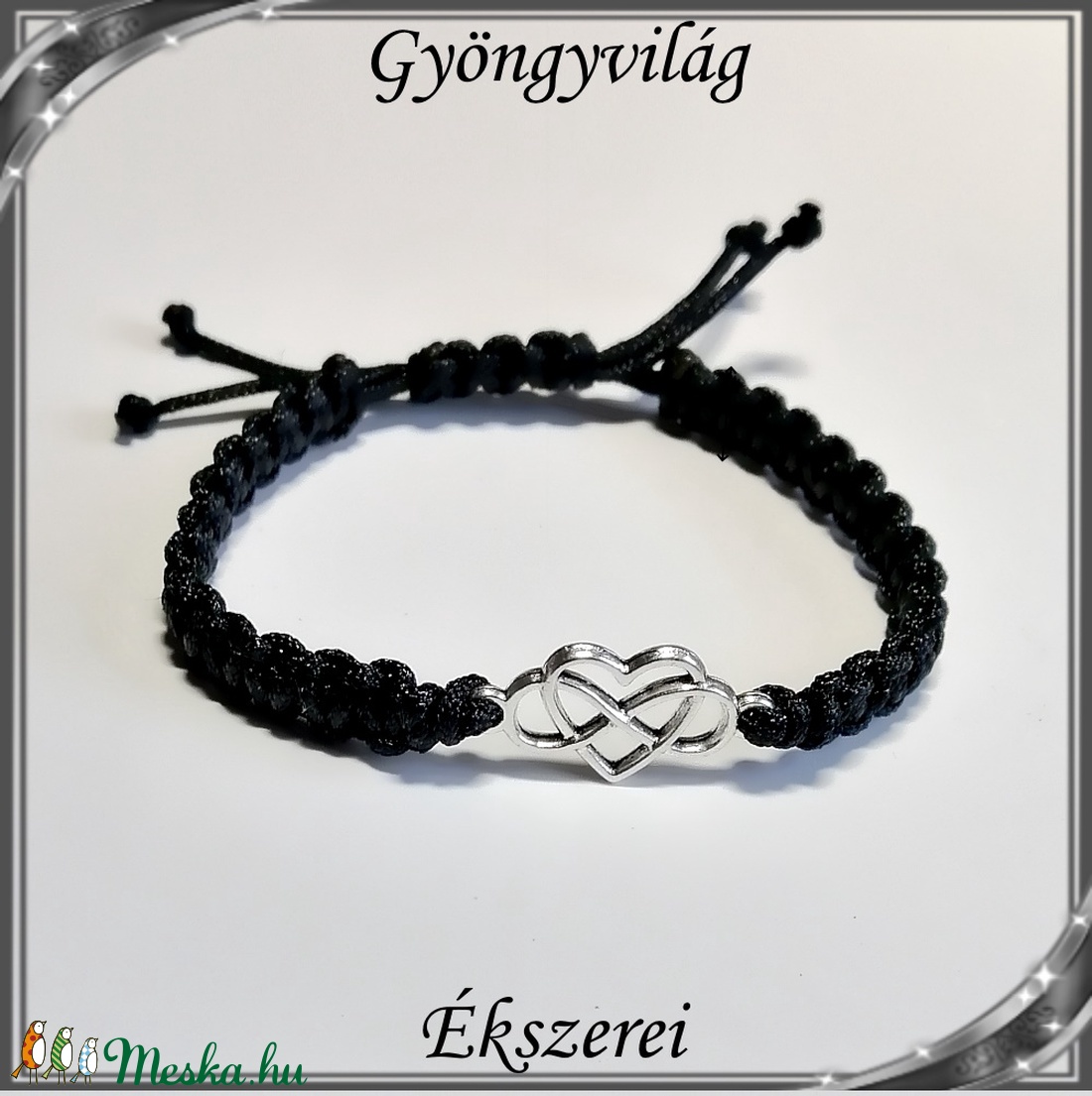 Ékszerek-karkötők: Makramé karkötő SK-M 01 fekete - ékszer - karkötő - gyöngyös karkötő - Meska.hu Ékszerek-karkötők: Makramé karkötő SK-M 01 fekete - ékszer - karkötő - gyöngyös karkötő - Meska.hu