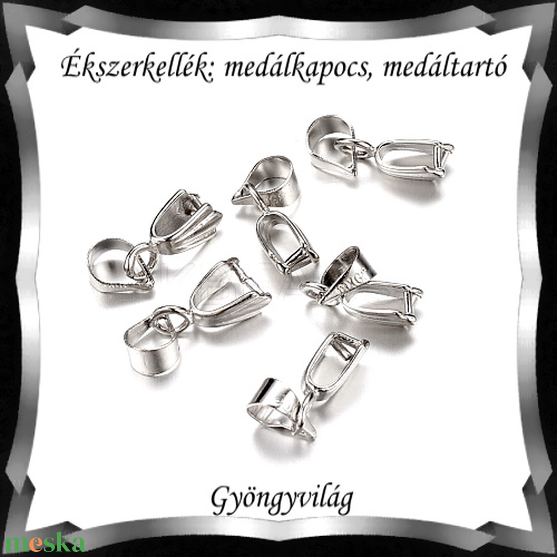 Ezüstözött medálkapocs 5db/cs BMK 08-13p - gyöngy, ékszerkellék - egyéb alkatrész - Meska.hu Ezüstözött medálkapocs 5db/cs BMK 08-13p - gyöngy, ékszerkellék - egyéb alkatrész - Meska.hu