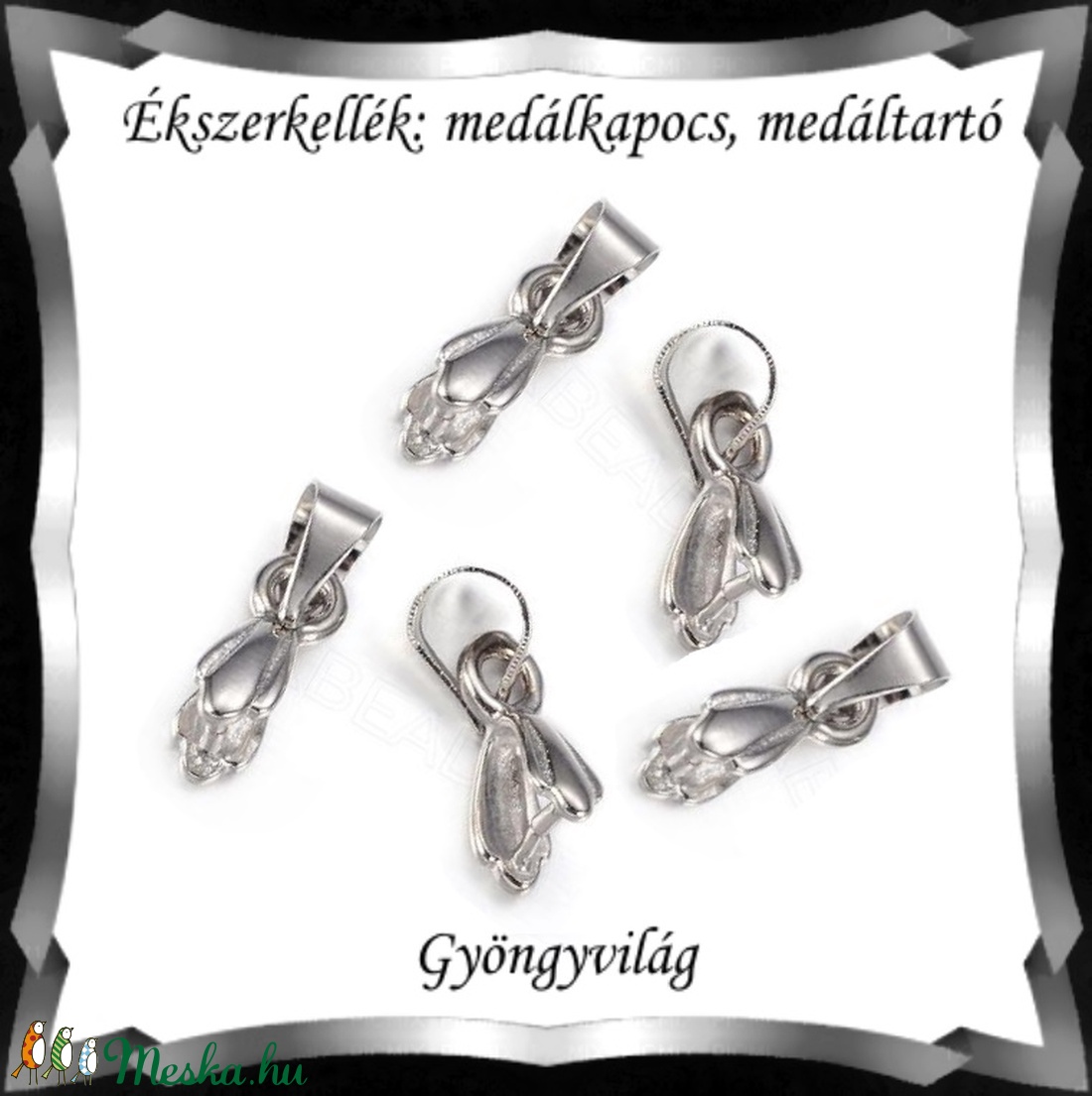 Ezüstözött medálkapocs 5db/cs BMK 08-15p - kellékek & szerszámok - gyöngyfűzés kellékek - egyéb alkatrész - Meska.hu Ezüstözött medálkapocs 5db/cs BMK 08-15p - kellékek & szerszámok - gyöngyfűzés kellékek - egyéb alkatrész - Meska.hu