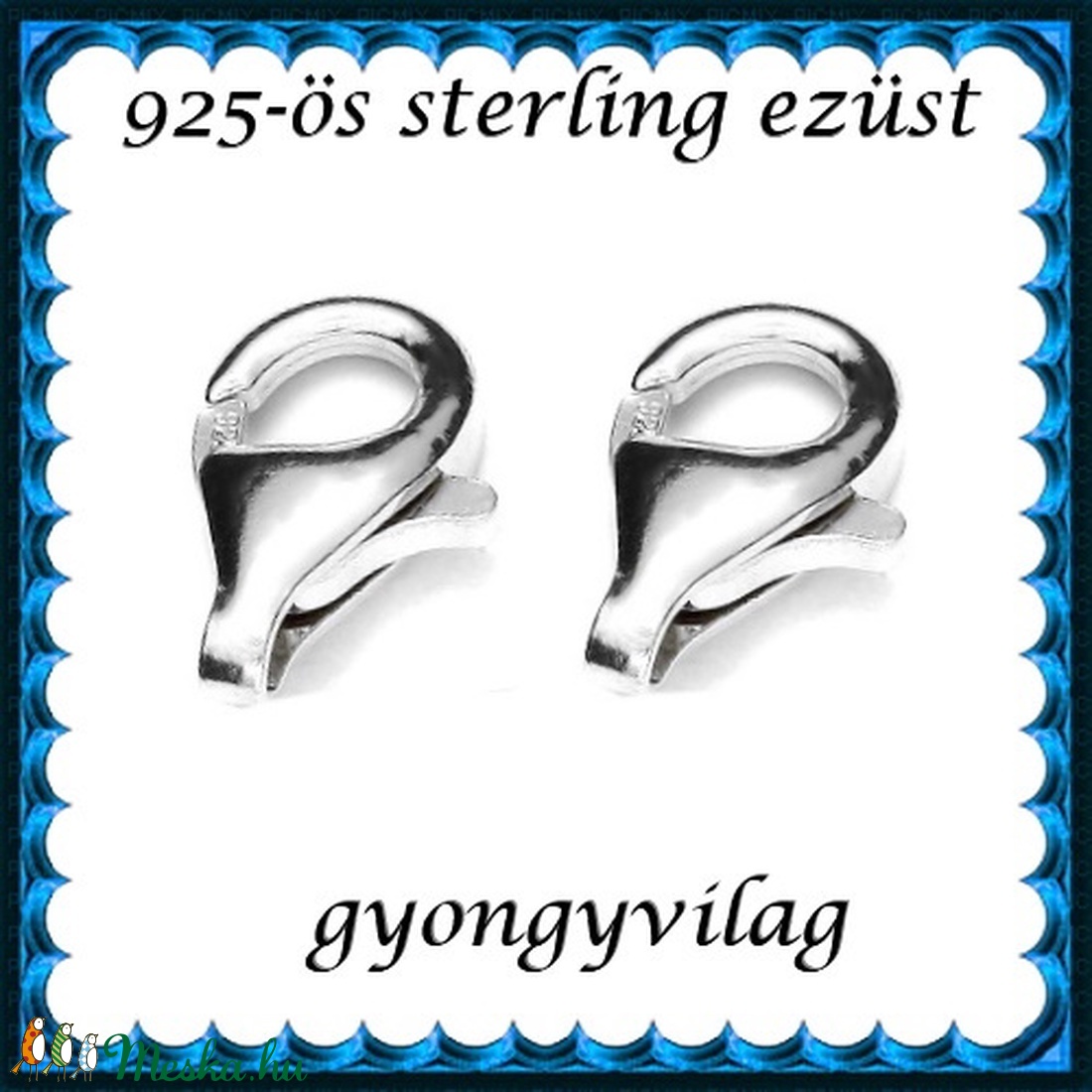925-ös ezüst 1soros lánckapocs ELK 1s 39-8 2db/csomag - kellékek & szerszámok - gyöngyfűzés kellékek - egyéb alkatrész - Meska.hu 925-ös ezüst 1soros lánckapocs ELK 1s 39-8 2db/csomag - kellékek & szerszámok - gyöngyfűzés kellékek - egyéb alkatrész - Meska.hu