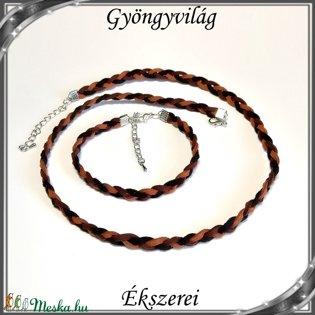 Ékszerek-szettek: Bőr nyaklánc-karkötő SSZEB-B 01-1 - ékszer - ékszerszett - Meska.hu Ékszerek-szettek: Bőr nyaklánc-karkötő SSZEB-B 01-1 - ékszer - ékszerszett - Meska.hu