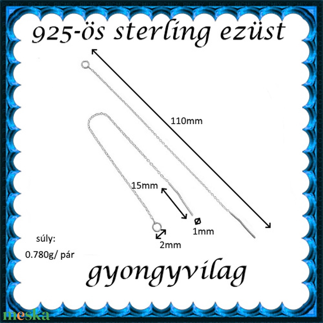 925-ös sterling ezüst ékszerkellék: fülbevaló kapocs, bedugós, füllánc EFK BFL 01-110e - kellékek & szerszámok - gyöngyfűzés kellékek - egyéb alkatrész - Meska.hu 925-ös sterling ezüst ékszerkellék: fülbevaló kapocs, bedugós, füllánc EFK BFL 01-110e - kellékek & szerszámok - gyöngyfűzés kellékek - egyéb alkatrész - Meska.hu