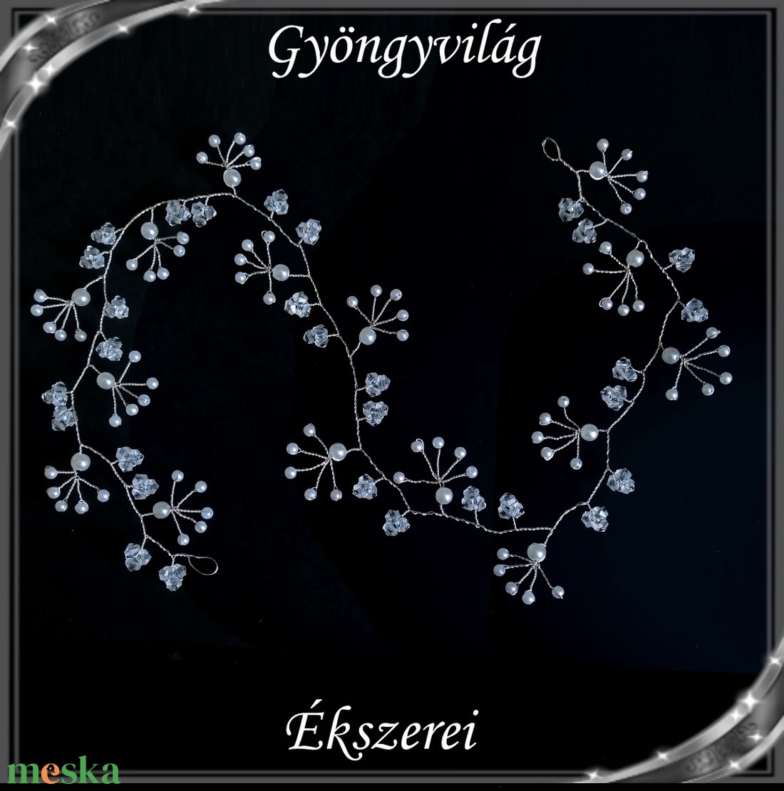 Ékszerek-hajdíszek, hajcsatok: Esküvői, menyasszonyi, alkalmi hajdísz S-H-FÜ20-50e R - esküvő - hajdísz - kontydísz & hajdísz - Meska.hu